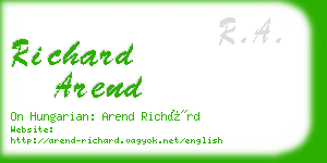 richard arend business card